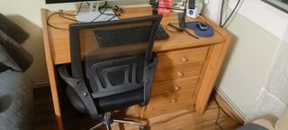 Escritorio madera con mueble auxiliar