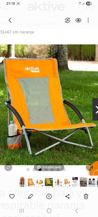Silla Plegable Aktive Naranja