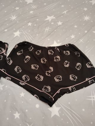 Pijama Verano Hello Kitty Negro