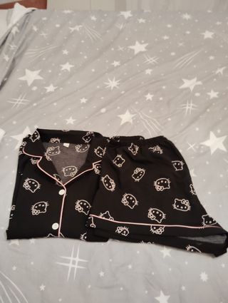 Pijama Verano Hello Kitty Negro