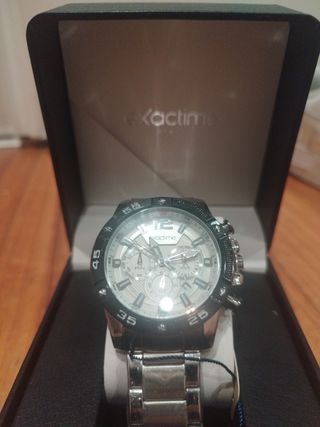 Reloj Exactime Negro y Plateado