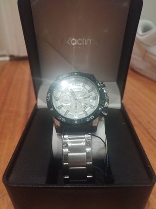 Reloj Exactime Negro y Plateado