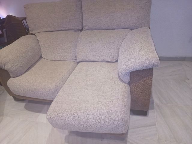 Sofá 2 plazas extensible tela beige