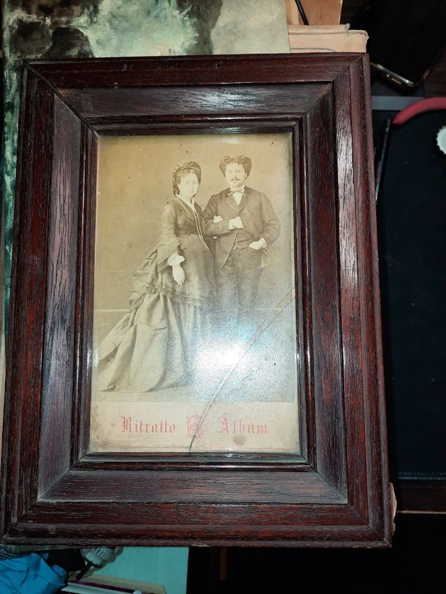 Quadro antico con ritratto di coppia