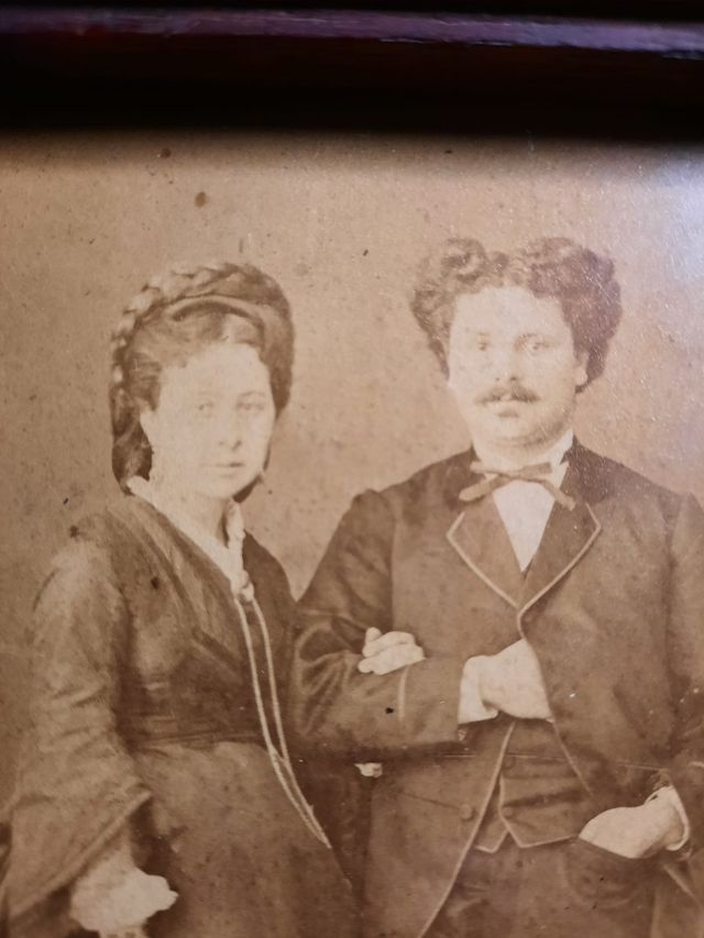 Quadro antico con ritratto di coppia