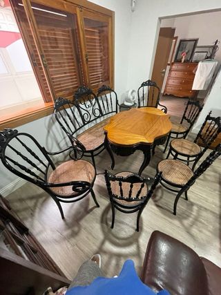 Comedor Cubano Antiguo Caoba y Ratán