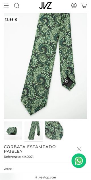 Corbata Estampado Paisley JVZ Verde