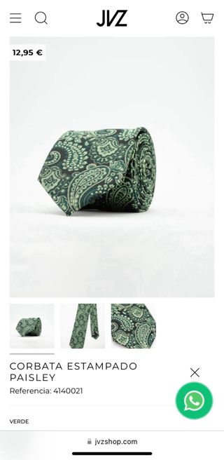 Corbata Estampado Paisley JVZ Verde