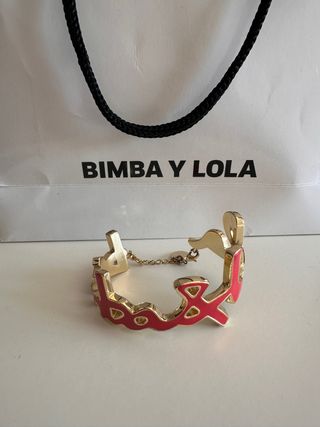 Pulsera Bimba y Lola dorada y fucsia