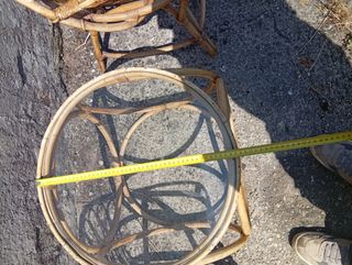 Conjunto Sillas y Mesa Ratán y Cristal