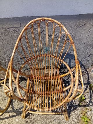 Conjunto Sillas y Mesa Ratán y Cristal