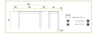 Mesa extensible cocina + 2 sillas