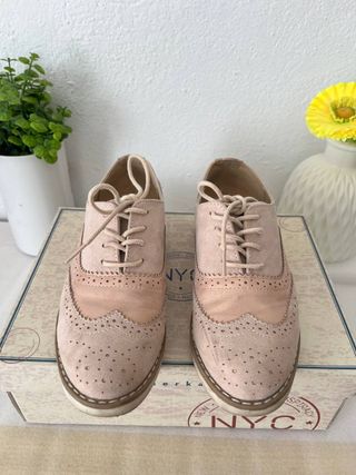 Zapatos Oxford Rosas y Dorados Talla 36