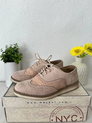 Zapatos Oxford Rosas y Dorados Talla 36
