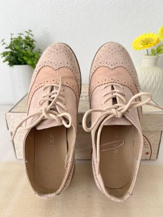 Zapatos Oxford Rosas y Dorados Talla 36