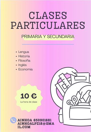 Profesora particular de primaria y secundaria