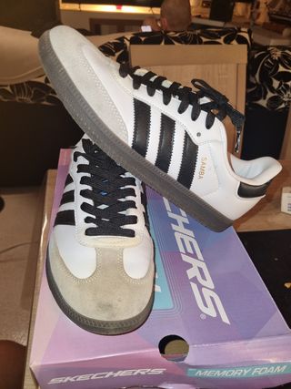 Adidas Samba  Blancas y azul marino clasicas