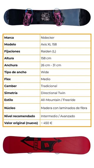 Tabla Snowboard 158 Wide Fijaciones - Nidecker
