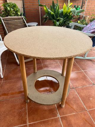 Mesa camilla redonda de madera