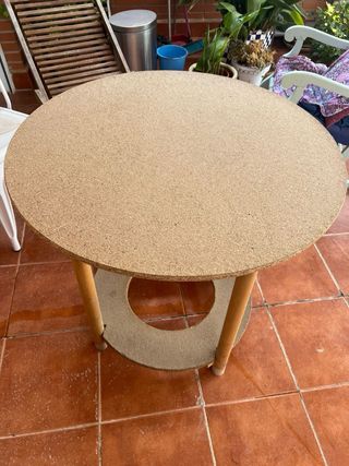 Mesa camilla redonda de madera