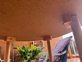 Mesa camilla redonda de madera