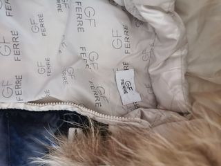 Piumino  Ferré Bambino Blu con Cappuccio Pelliccia