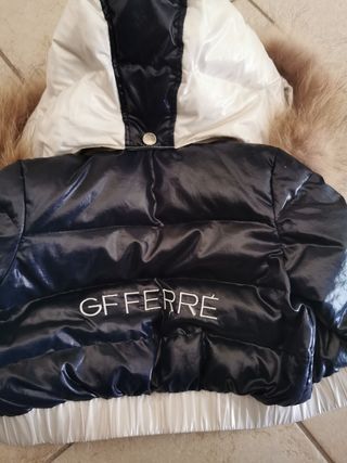 Piumino  Ferré Bambino Blu con Cappuccio Pelliccia