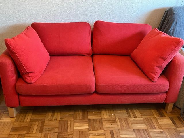 Sofá de 2 plazas rojo