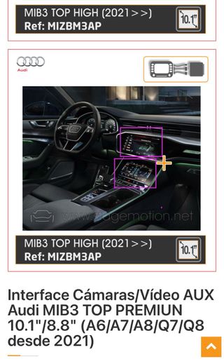 Interfaz Cámara Audi Q3 2021