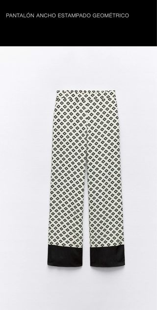 Pantalón ancho geométrico ZARA