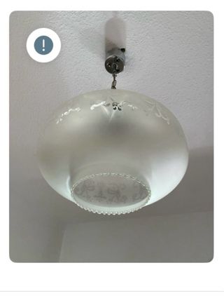 Lámpara de techo vintage cristal y metal