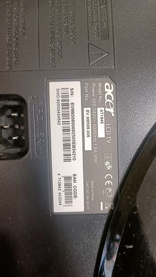 Monitor Pantalla LCD TV Acer 19" AT1945