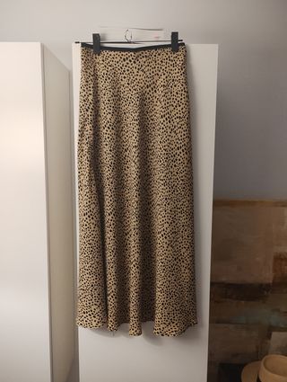 Falda midi Mango animal print