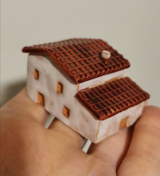 Cerámica vintage miniatura casa de campo antigua