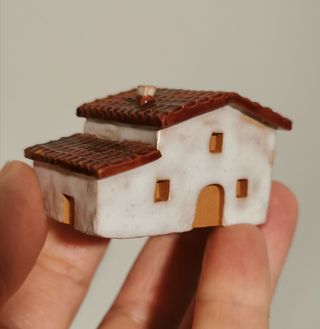 Cerámica vintage miniatura casa de campo antigua