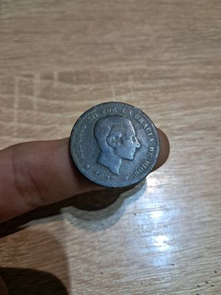 Moneda Alfonso XII 5 Céntimos 1877