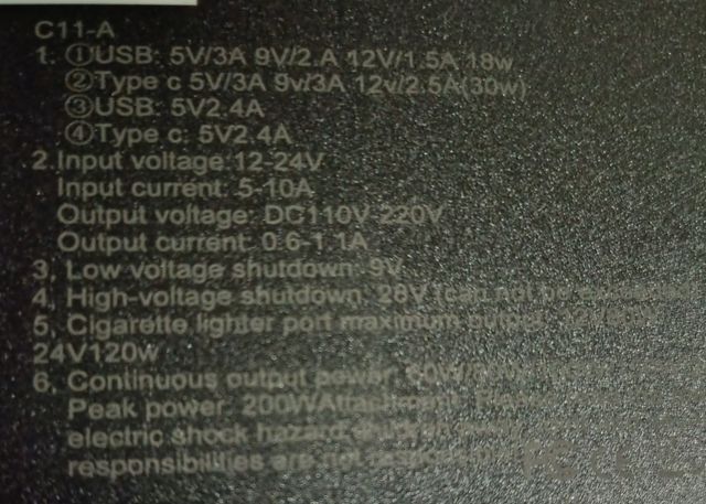 Inversor de Corriente para Coche con USB