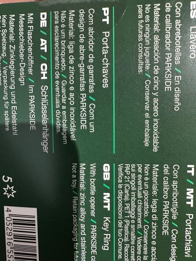 Llavero Parkside abridor Fan Edition