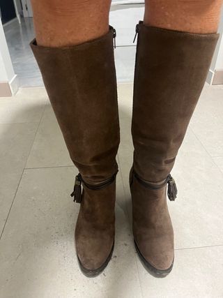 Botas altas de ante para mujer