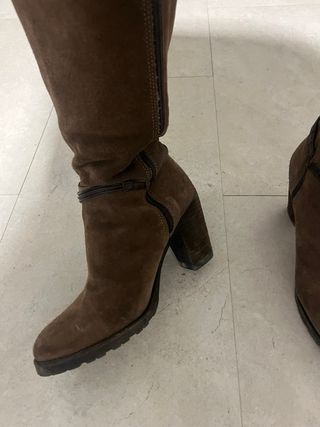 Botas altas de ante para mujer