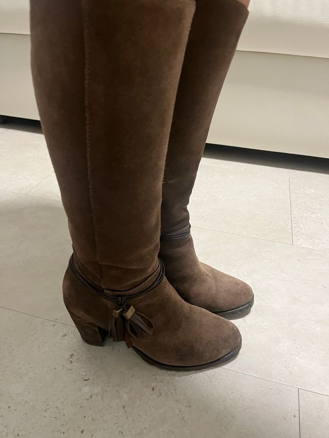 Botas altas de ante para mujer