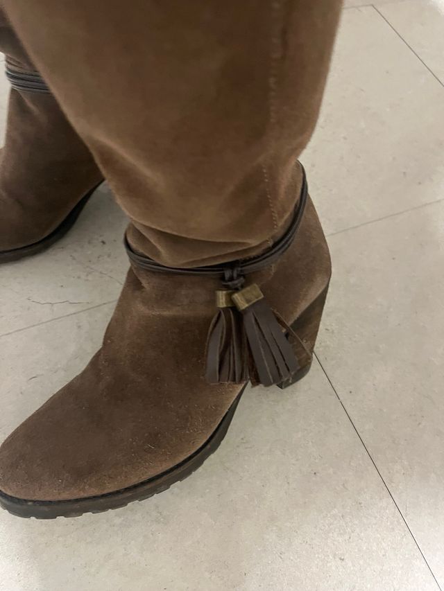 Botas altas de ante para mujer