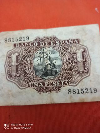 Billete 1 Peseta Banco de España