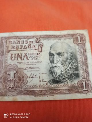 Billete 1 Peseta Banco de España