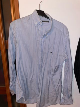 Camisa Massimo Dutti Rayas Azul Talla M