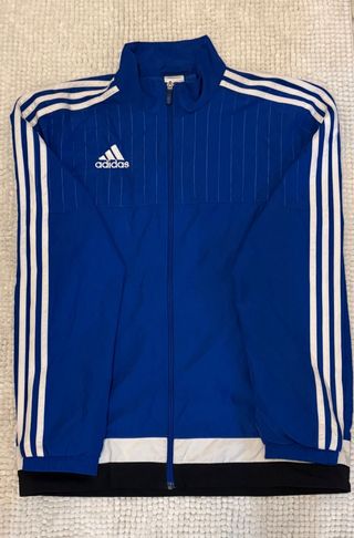 Felpa Adidas Blu con strisce bianche