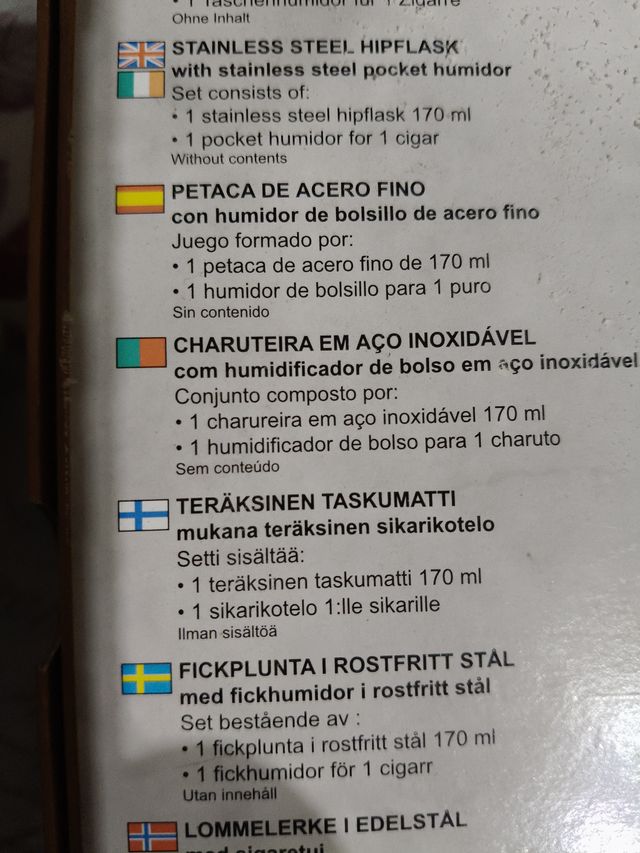 Kit da viaggio per sigari e fiaschette