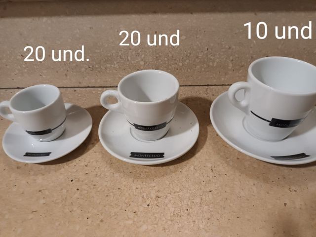 Tazas de café de porcelana, 3 tamaños.  50unds