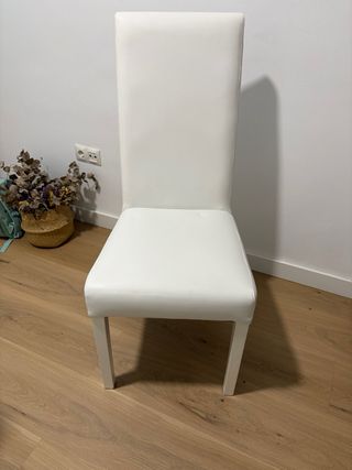 ¡JUEGO DE COMEDOR BLANCO CON CRISTAL! Mesa + 4