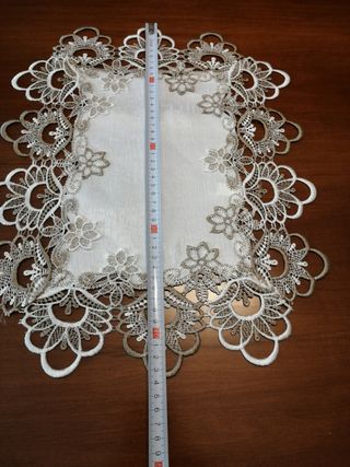 Set 3 centrini eleganti oro e bianco